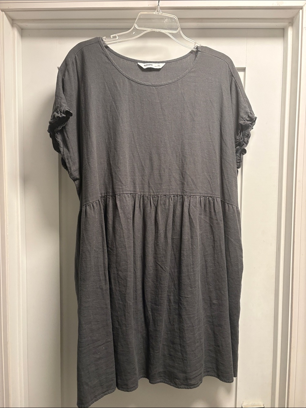 Sonoma Charcoal Grey Midi Babydoll Dress